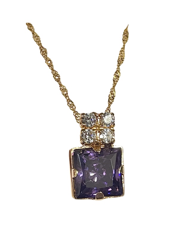 Zirkonia riipus 14 k keltakulta