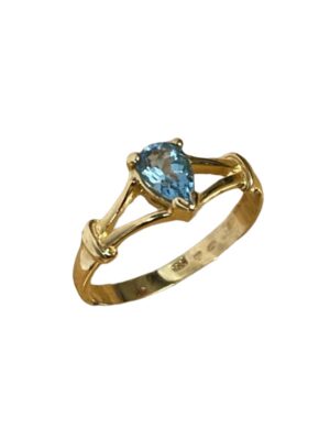 Korusormus 14k keltakulta topaasilla HV0175