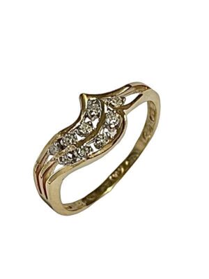 Timanttisormus 14k kultaa, koko 17,5 mm TIM14HV