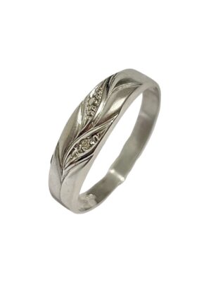 Valkokultasormus 14k, timantilla VA101