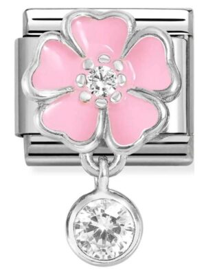Nomination Classic pala pinkki kukka ja pyöreä cz 331814 03