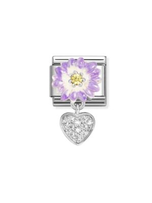 Nomination Classic pala Violetti kukka ja sydän cz 331814 10