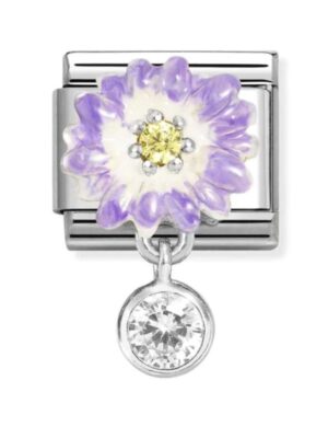 Nomination Classic pala Violetti kukka ja pyöreä cz 331814 12