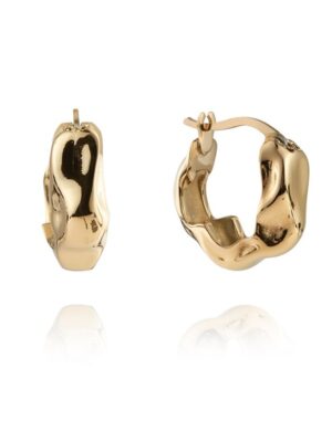 Mockberg Wavy Bolded Small Gold Hoops