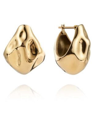 Mockberg Wavy Bolded Drop Gold Earring