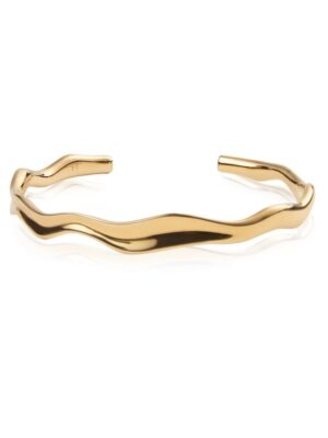 Mockberg Wavy bolded cuff gold bracelett