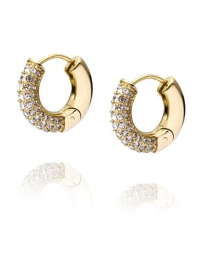 Mockberg Pavé everyday medium gold hoops