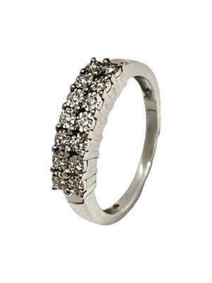 Timanttisormus valkokulta 14 k koko 17,0mm