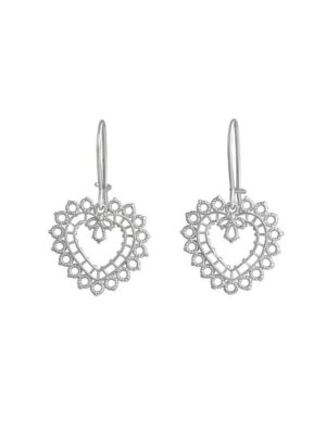 Lempikoru Pitsisydän korvakorut pieni hopea 3431200000