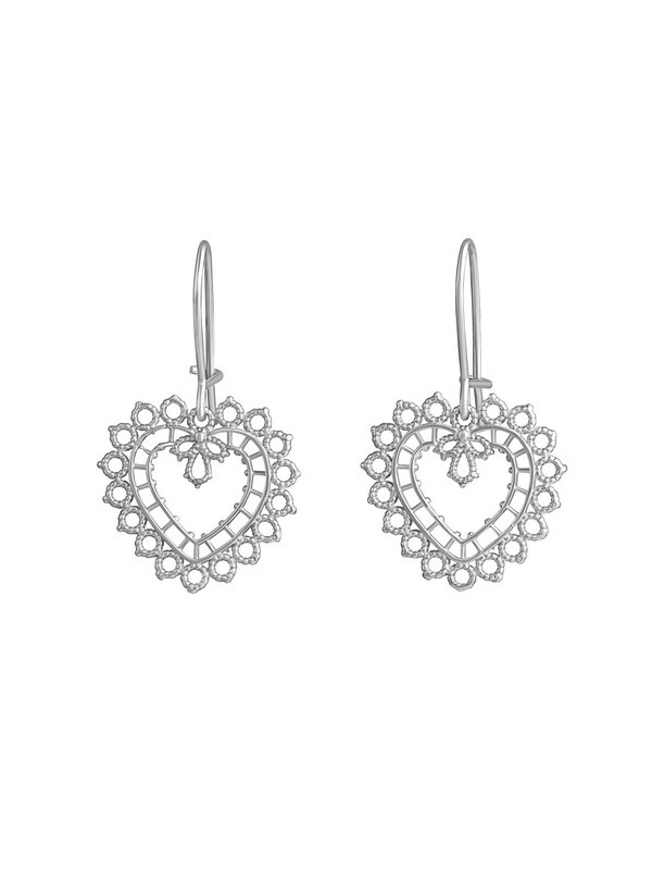 Lempikoru Pitsisydän korvakorut pieni hopea 3431200000