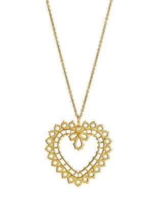 Lempikoru Pitsisydän riipus iso kullattu hopea 5231000600