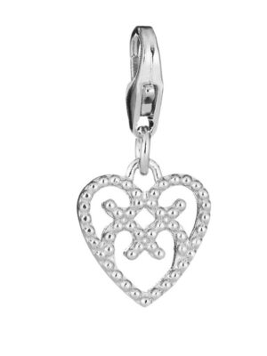 Lumoava Helmi sydän charm, hopeaa