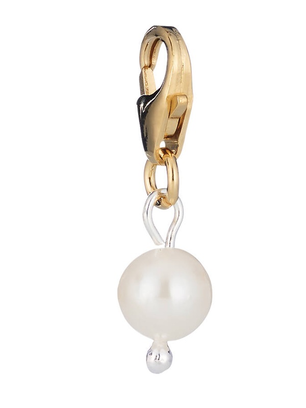 Lumoava Helmi charm, keltakullattua hopeaa