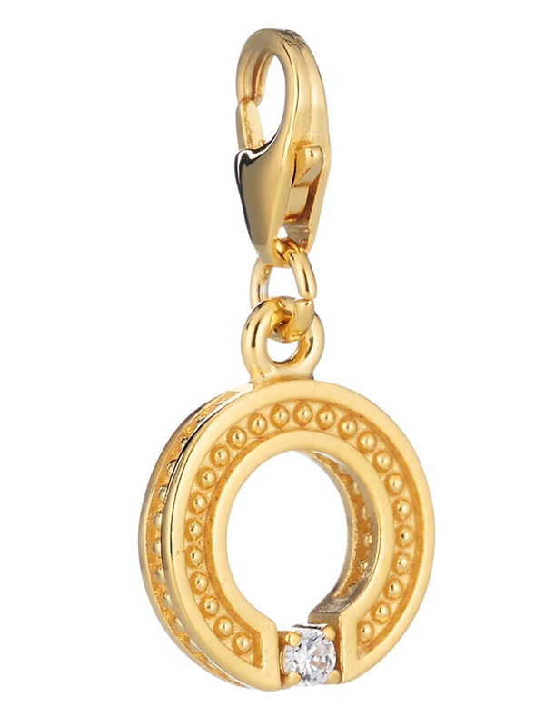 Lumoava Aina charm, keltakullattua hopeaa