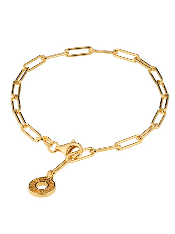 Lumoava Charm rannekoru, keltakullattua hopeaa