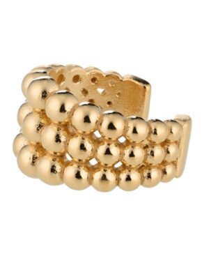 Lumoava Aika ear cuff korvakoru, keltakullattua hopeaa