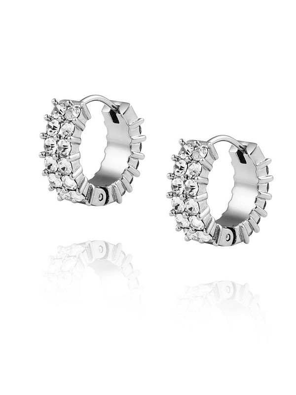 Mockberg Midnight Silver Hoops Medium