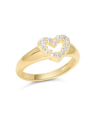 Kastesormus Sydän cz kullattu hopea