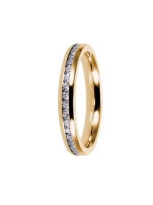 Teräs sormus zircon allianssi Gold-PVD ST3453-3G