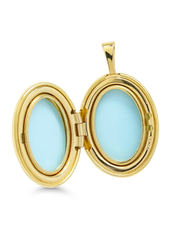 Hopeamedaljonki ovaali 20mm kullattu - Image 2