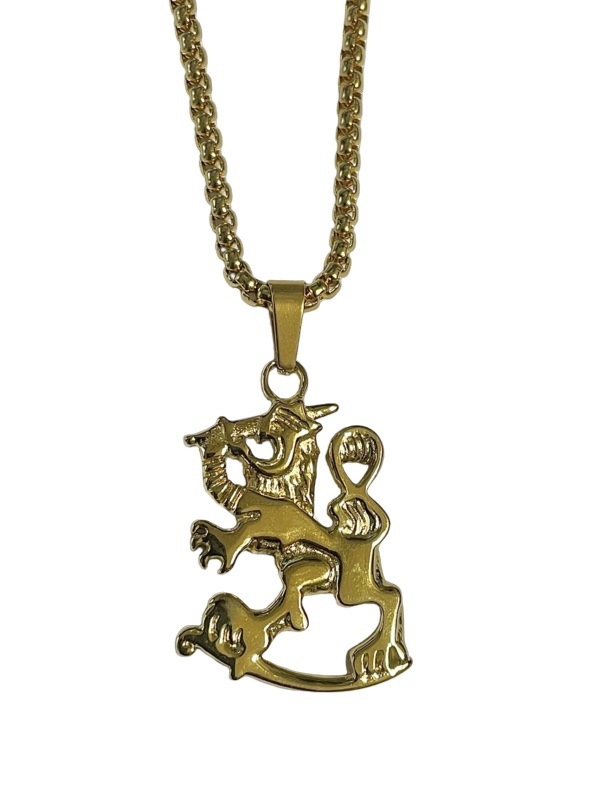 Rocks Steel Teräs Leijona riipus pieni kullattu