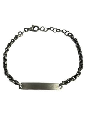 Ankkuri ranneketju laatalla tummennettu hopea