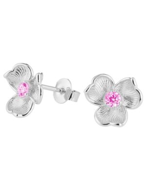 Lumoava Anna korvakorut pinkillä kivellä, hopeaa