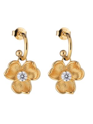 Lumoava Anna korvarengas kirkkaalla kivellä, keltakullattua hopeaa