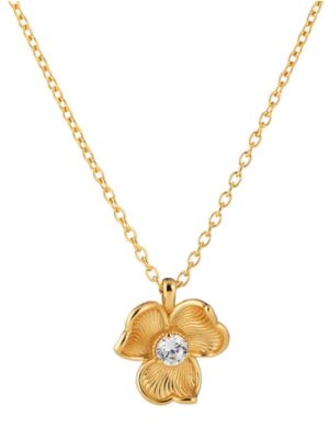 Lumoava Anna riipus kirkkaalla kivellä, keltakullattua hopeaa