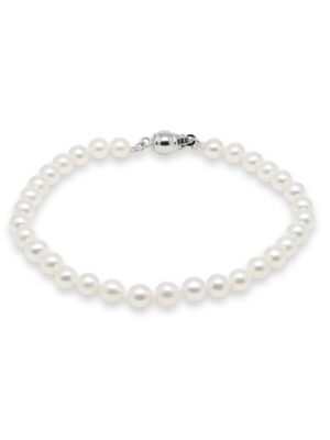 Helmiranne 5-5½mm AAA valkoinen hopealukolla