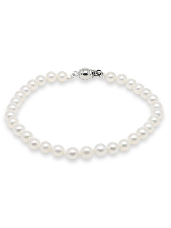 Helmiranne 5-5½mm AAA valkoinen hopealukolla