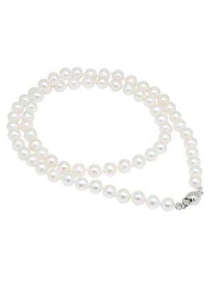 Helminauha 5-5½mm AAA valkoinen hopealukolla