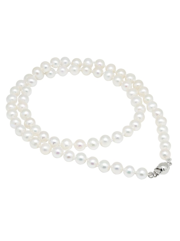 Helminauha 5-5½mm AAA valkoinen hopealukolla