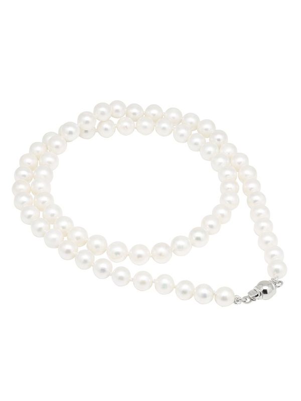 Helminauha 6-6½mm AAA valkoinen hopealukolla