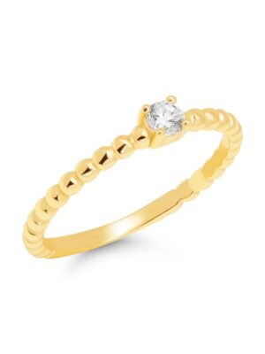 Beat of Love kullattu hopeasormus zirkonilla R-2278ZG