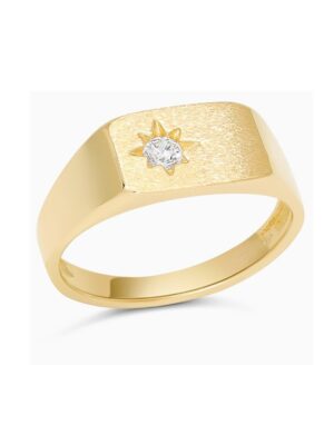 Hopeakastesormus kirkkaalla zirkonilla, kantasormus kullattu