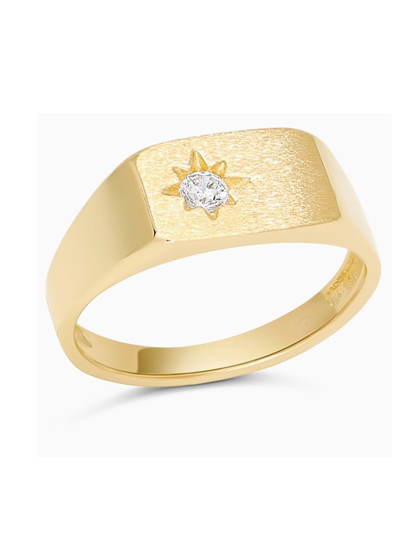 Hopeakastesormus kirkkaalla zirkonilla, kantasormus kullattu