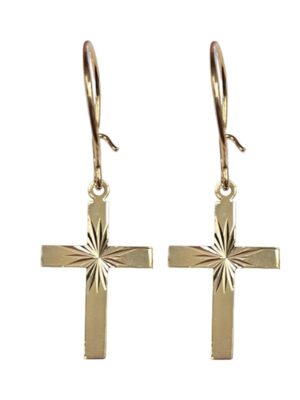 Koukkukorvakorut Risti 14 k kulta 40162