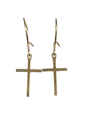 Koukkukorvakorut Risti 14 k kulta 40163