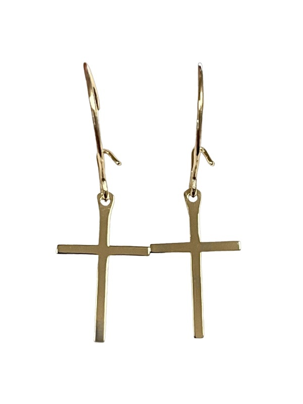 Koukkukorvakorut Risti 14 k kulta 40163